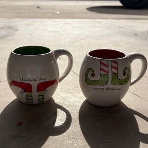 Rae Dunn Christmas Cheer Mugs - Red and Green